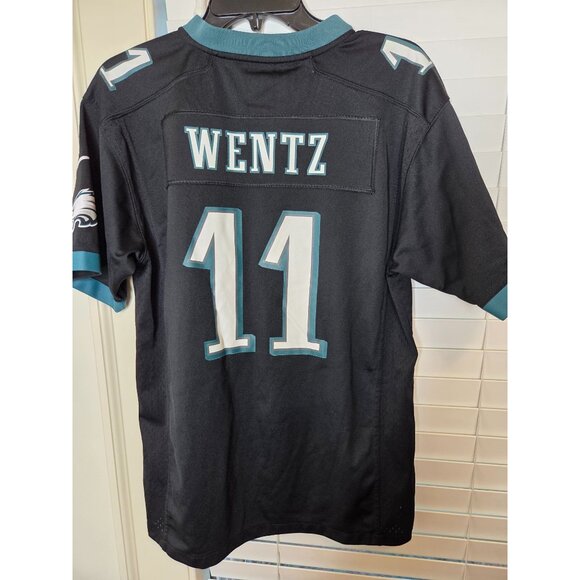 Nike NFL Eagles Carson Wentz #11 Jersey XL Black Teal Authentic On Field Mens Ap - Picture 2 of 5